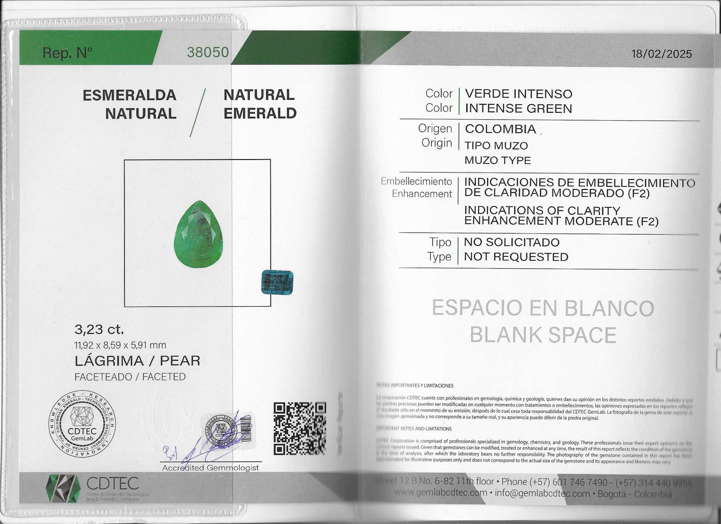 ESMERALDA CDTEC CORTE PERA 3.23 CTS