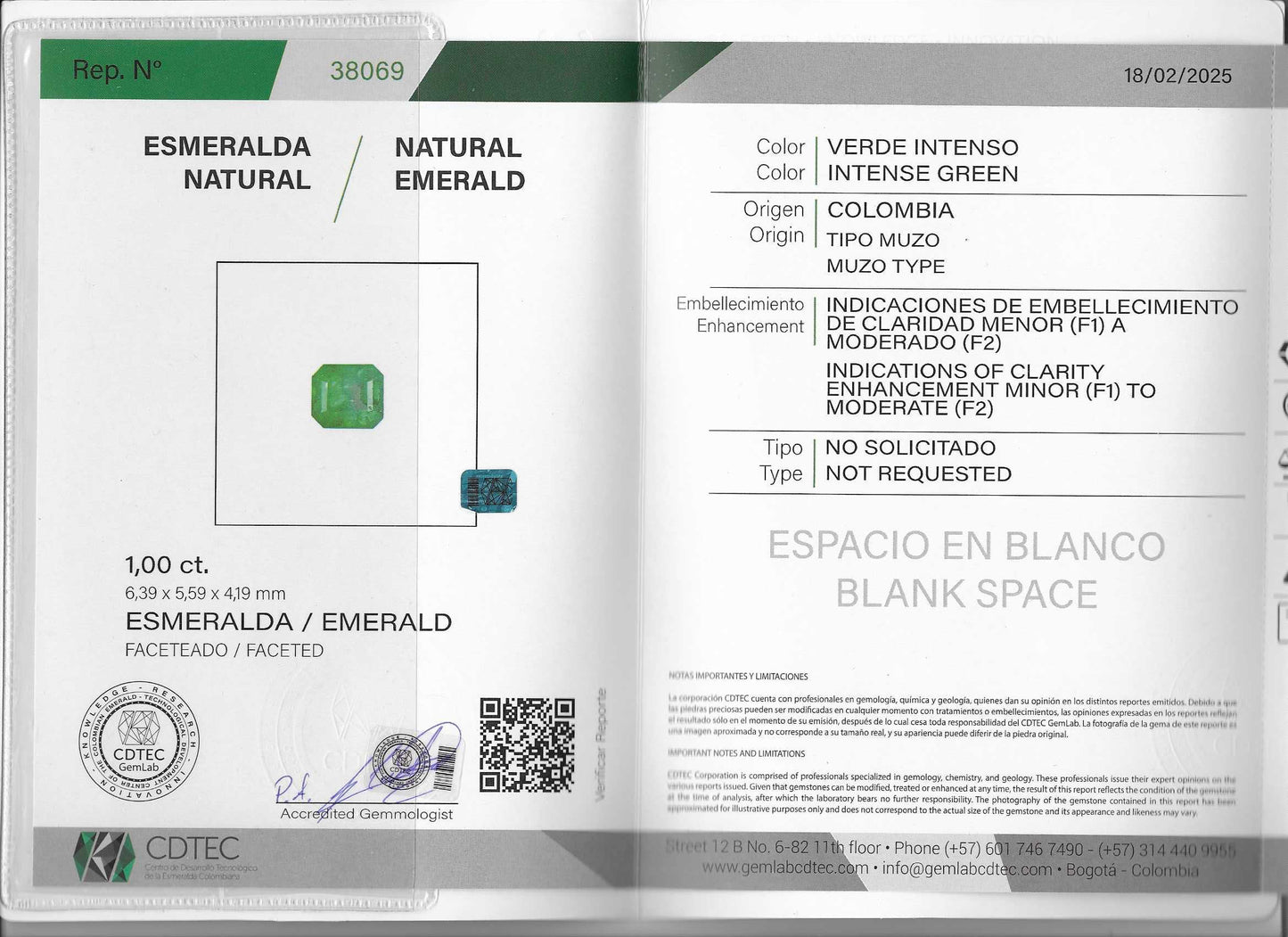 ESMERALDA CDTEC CORTE ESMERALDA 1 CT