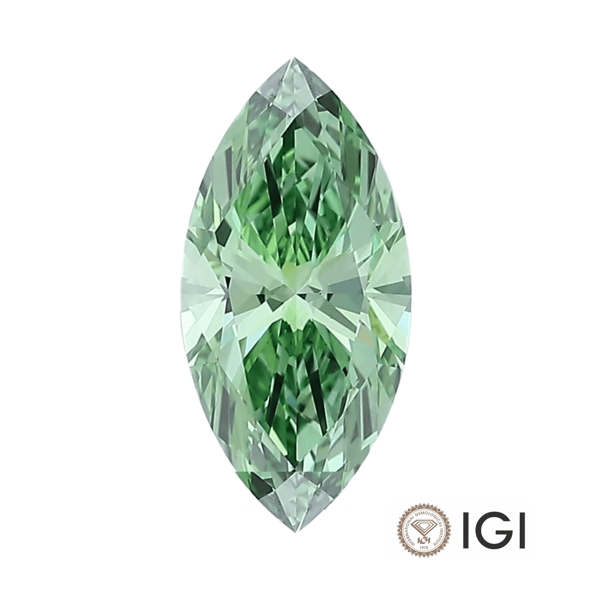 DIAMANTE DE LABORATORIO IGI FANCY VIVID GREEN CORTE MARQUISSE