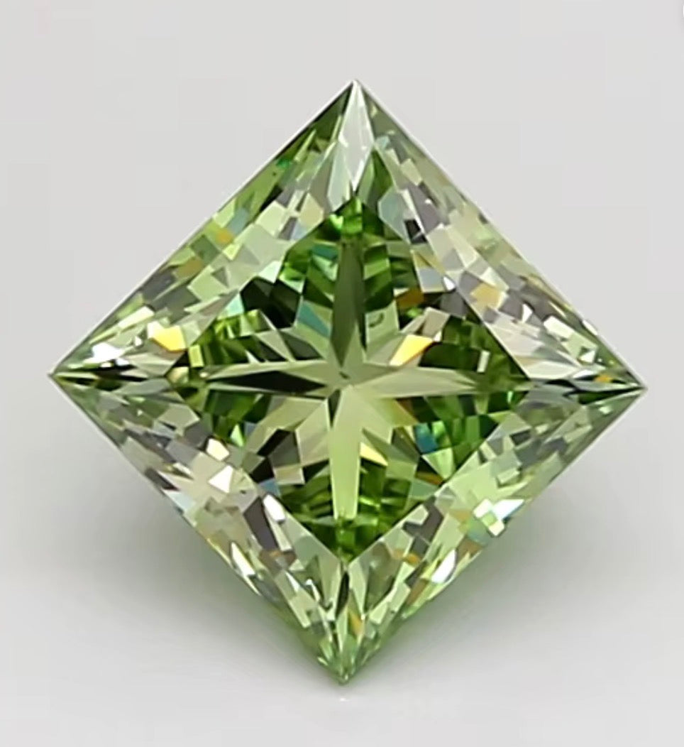 DIAMANTE DE LABORATORIO IGI FANCY VIVID GREEN CORTE PRINCESS