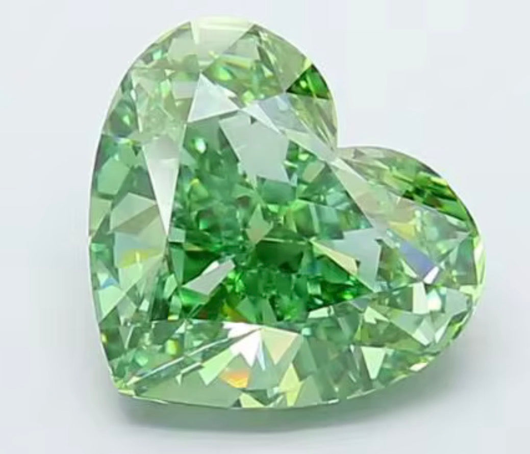 DIAMANTE DE LABORATORIO IGI FANCY VIVID GREEN CORTE CORAZÓN