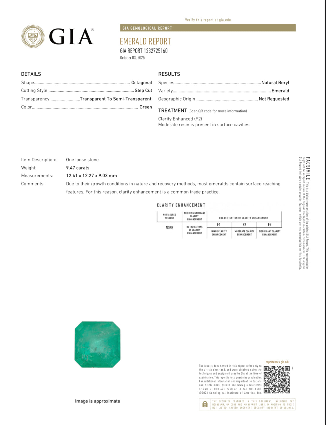 ESMERALDA GIA 9.47 CTS