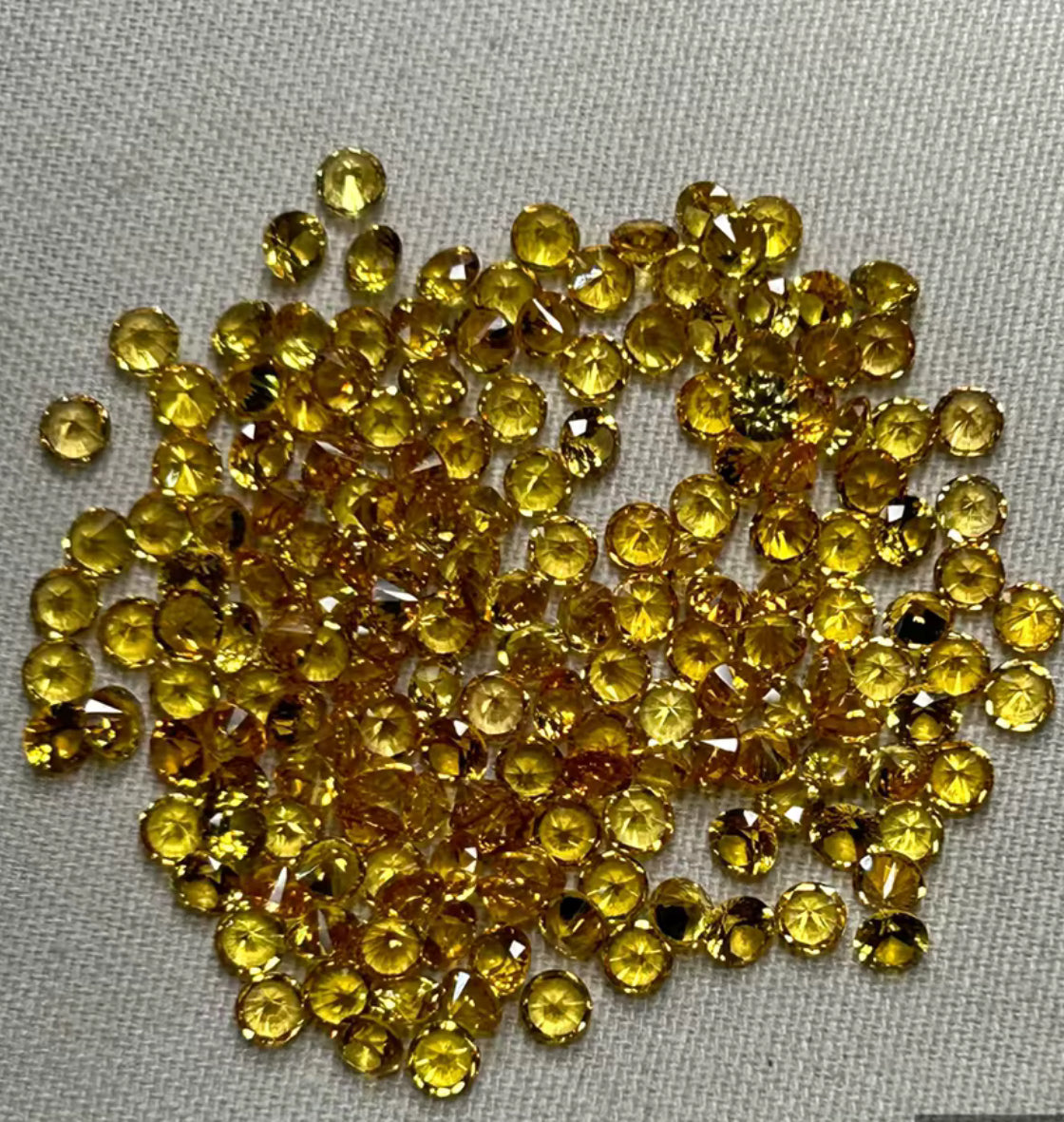 ZAFIRO DE LABORATORIO AMARILLO CORTE REDONDO 3MM