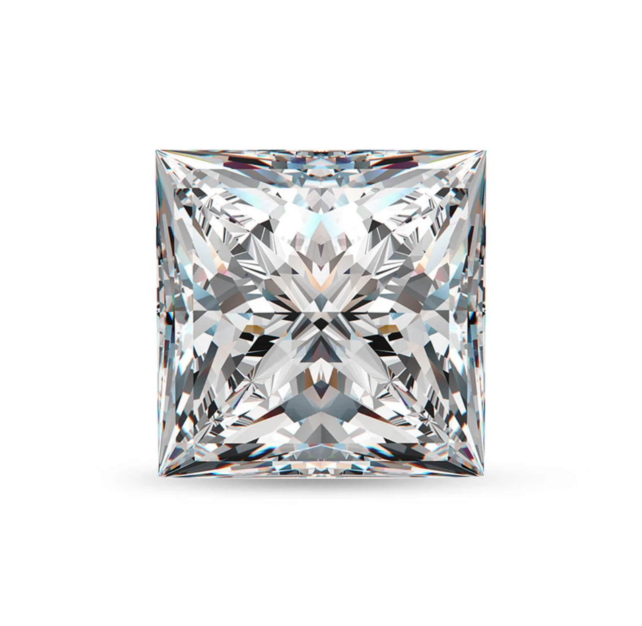 MOISSANITA GRA CORTE PRINCESS 0.50CT 4.5X4.5MM