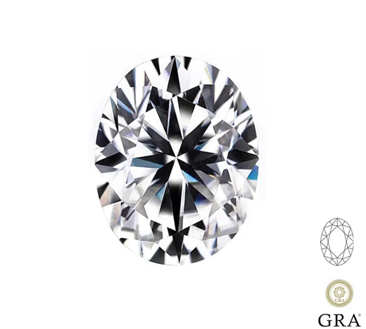MOISSANITA CORTE OVAL 2 CT 7X9MM