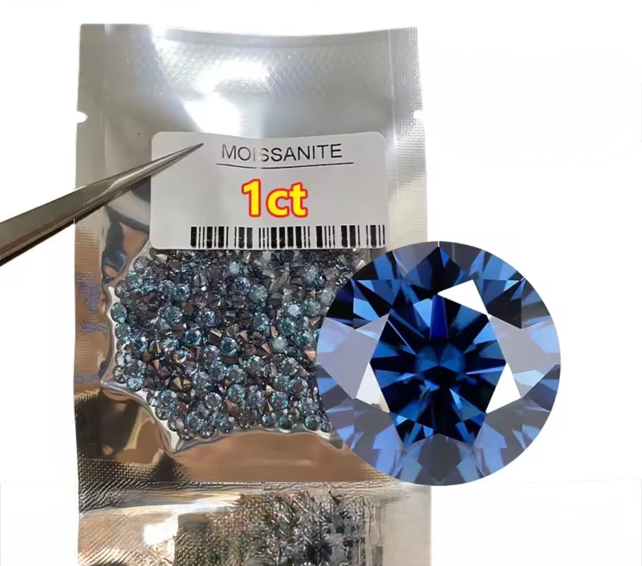 MOISSANITA ROYAL BLUE REDONDA 1 - 3 MM