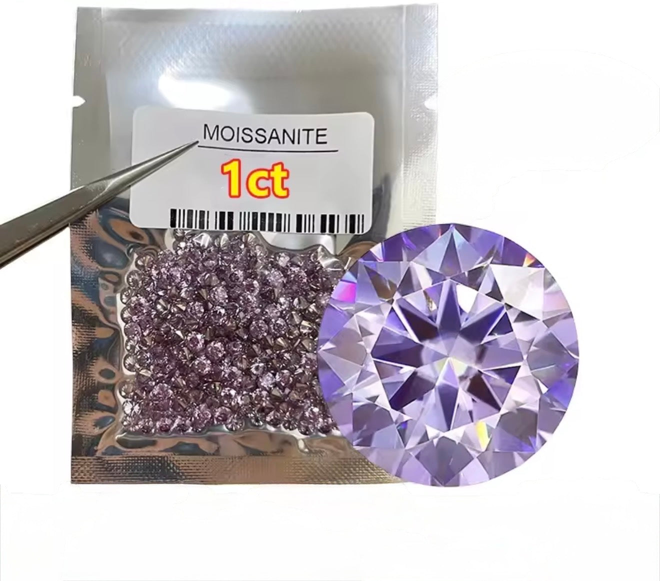 MOISSANITA PURPLE REDONDA 1 - 3 MM