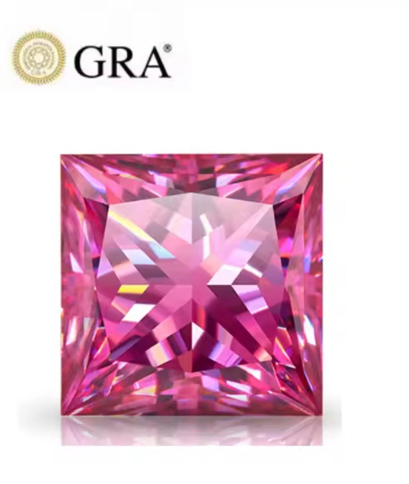MOISSANITA ROSA PRINCESS DE 0.50 CTS A 5 CTS