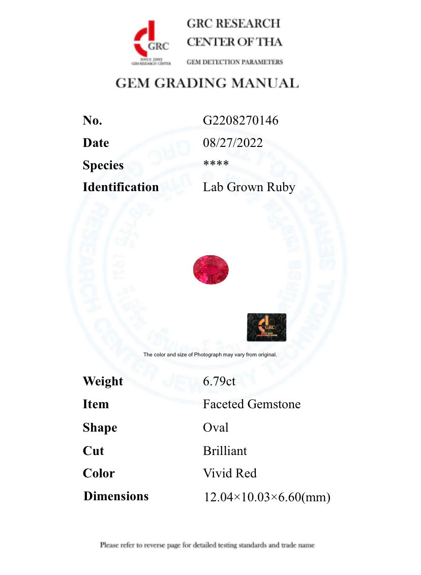 RUBÍ LAB GROWN GRC 12 X 10 MM