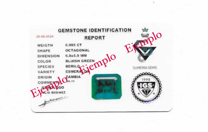 ESMERALDA CORTE ESMERALDA 7 X 4.5 MM 0.955 CTS