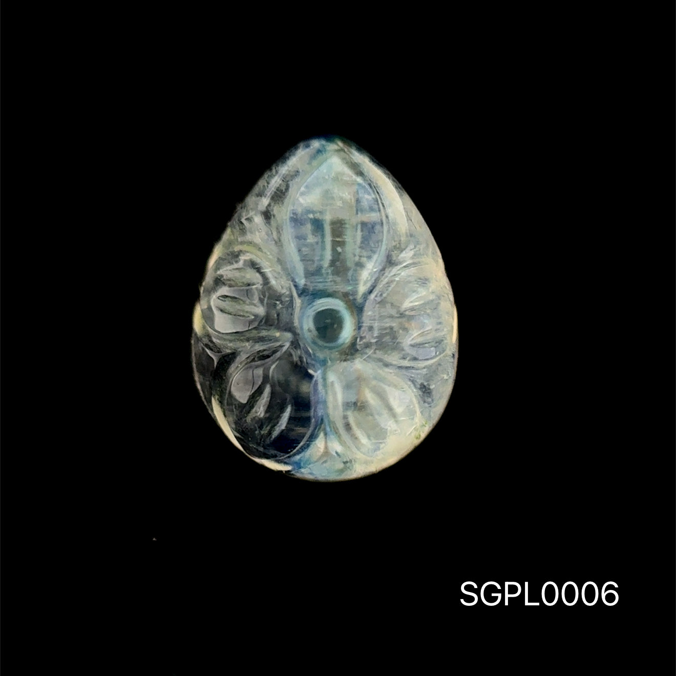 PIEDRA LUNA NATURAL TALLADA CORTE PERA 12.21 x 9.37 MM