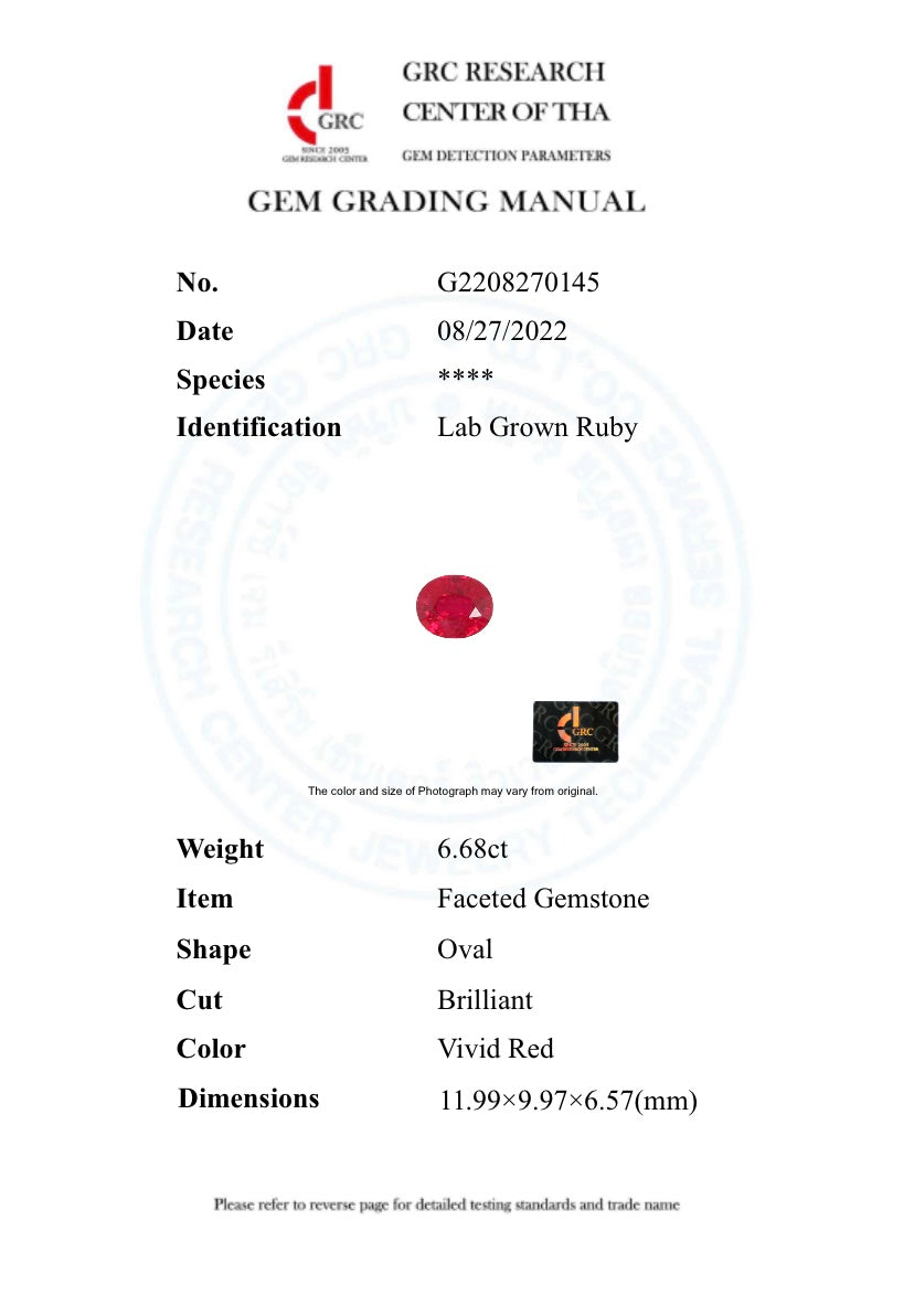 RUBÍ LAB GROWN GRC 12 X 10 MM