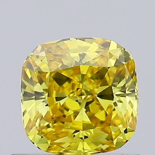 DIAMANTE IGI SQUARE CUSHION LAB YELLOW 1 CTS VVS2