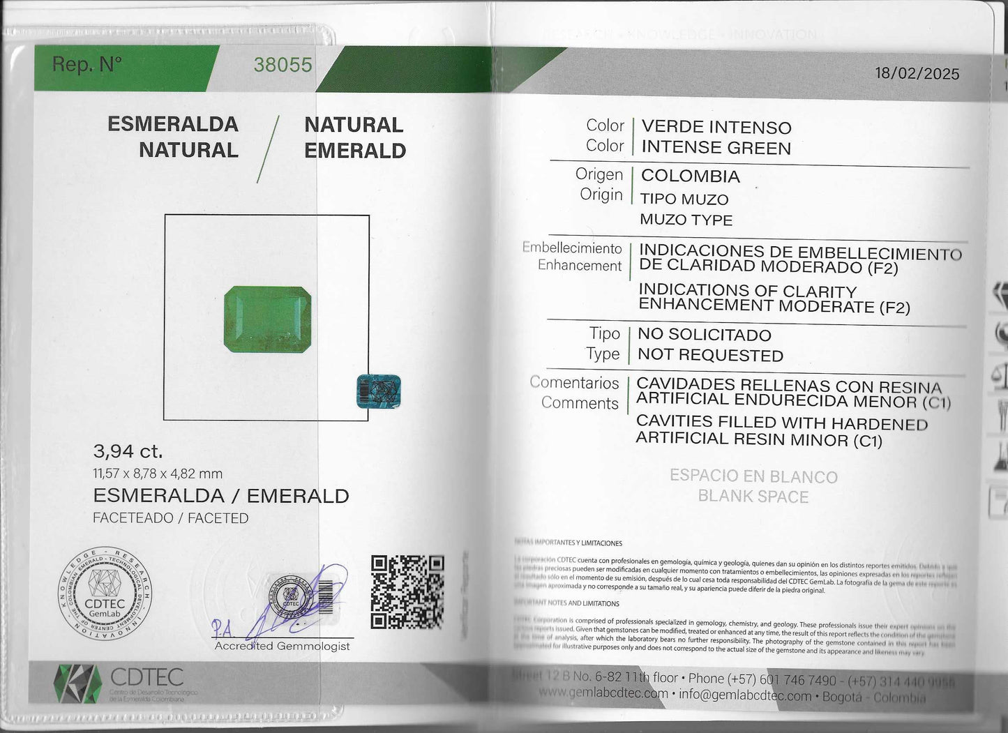 ESMERALDA CDTEC CORTE ESMERALDA 3.94 CTS