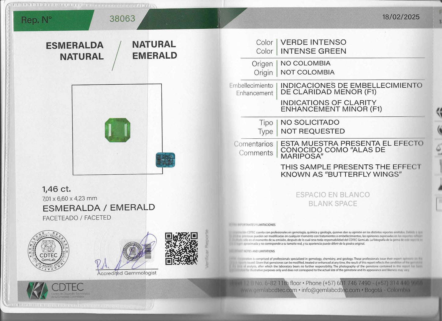 ESMERALDA CDTEC CORTE ESMERALDA 1.46 CTS