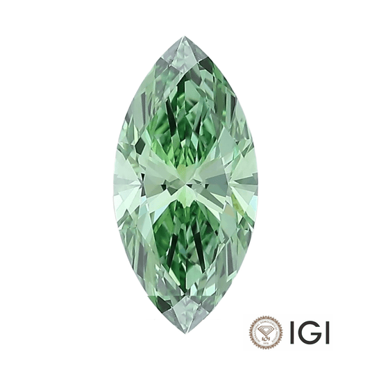 DIAMANTE DE LABORATORIO IGI  FANCY VIVID GREEN CORTE MARQUISSE