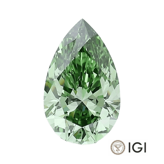 DIAMANTE DE LABORATORIO IGI  FANCY VIVID GREEN CORTE PERA