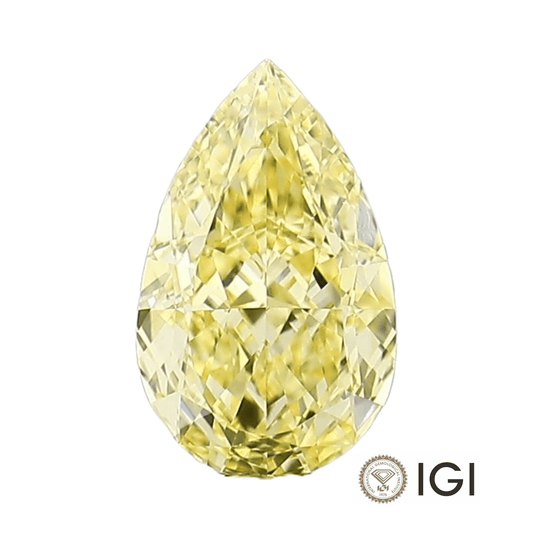 DIAMANTE DE LABORATORIO IGI  FANCY VIVID YELLOW CORTE PERA