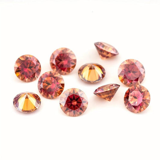 MOISSANITA RED ORANGE   REDONDA 1 - 3 MM