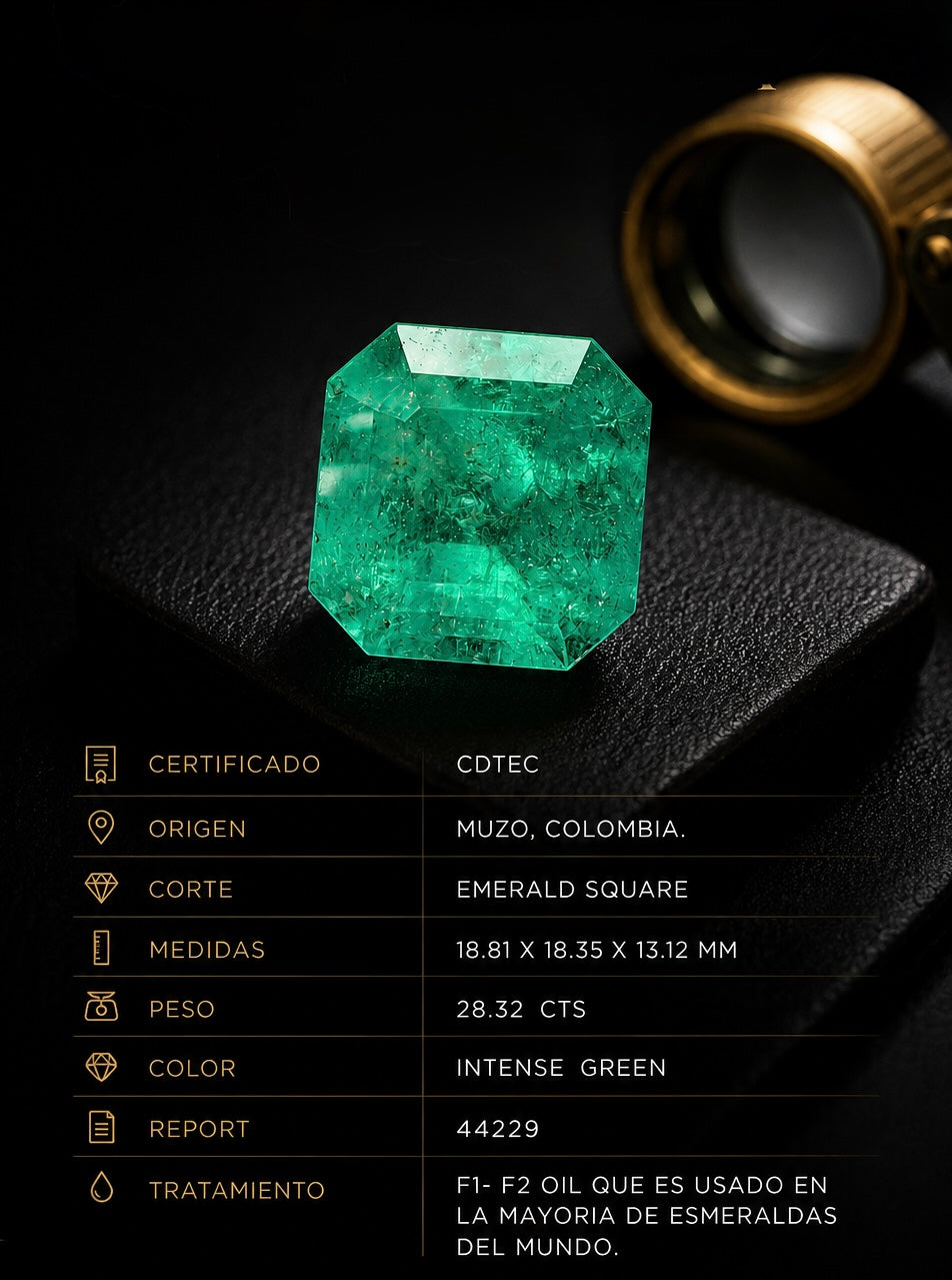 ESMERALDA CDTEC SQUARE  28.32 CTS