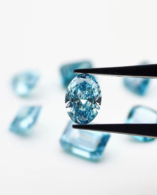 DIAMANTE DE LABORATORIO IGI  FANCY VIVID BLUE CORTE OVAL