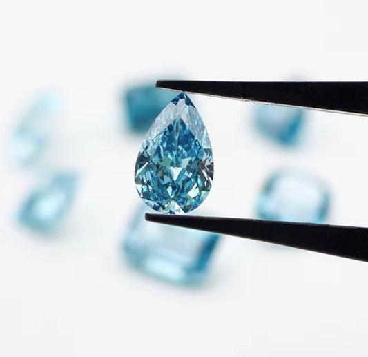 DIAMANTE DE LABORATORIO IGI  FANCY VIVID BLUE CORTE PERA