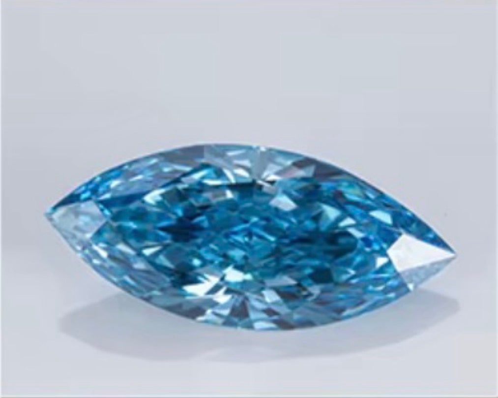 DIAMANTE DE LABORATORIO IGI  FANCY VIVID BLUE CORTE MARQUISSE