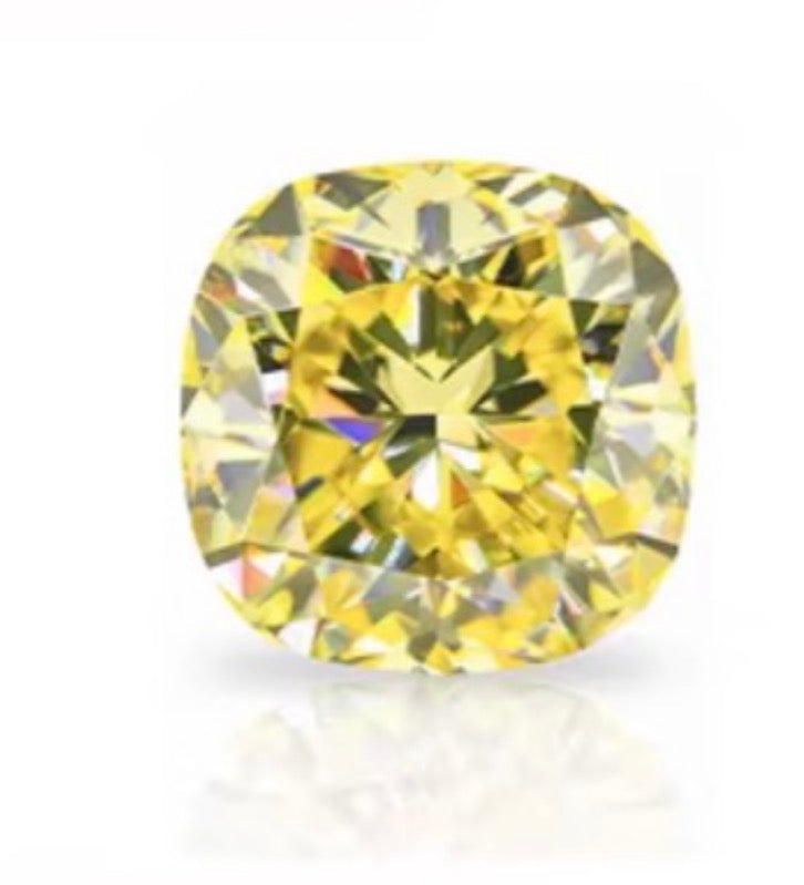 DIAMANTE DE LABORATORIO IGI  FANCY VIVID YELLOW CORTE CUSHION