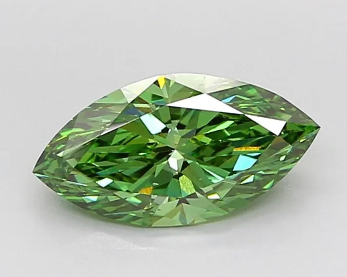DIAMANTE DE LABORATORIO IGI  FANCY VIVID GREEN CORTE MARQUISSE