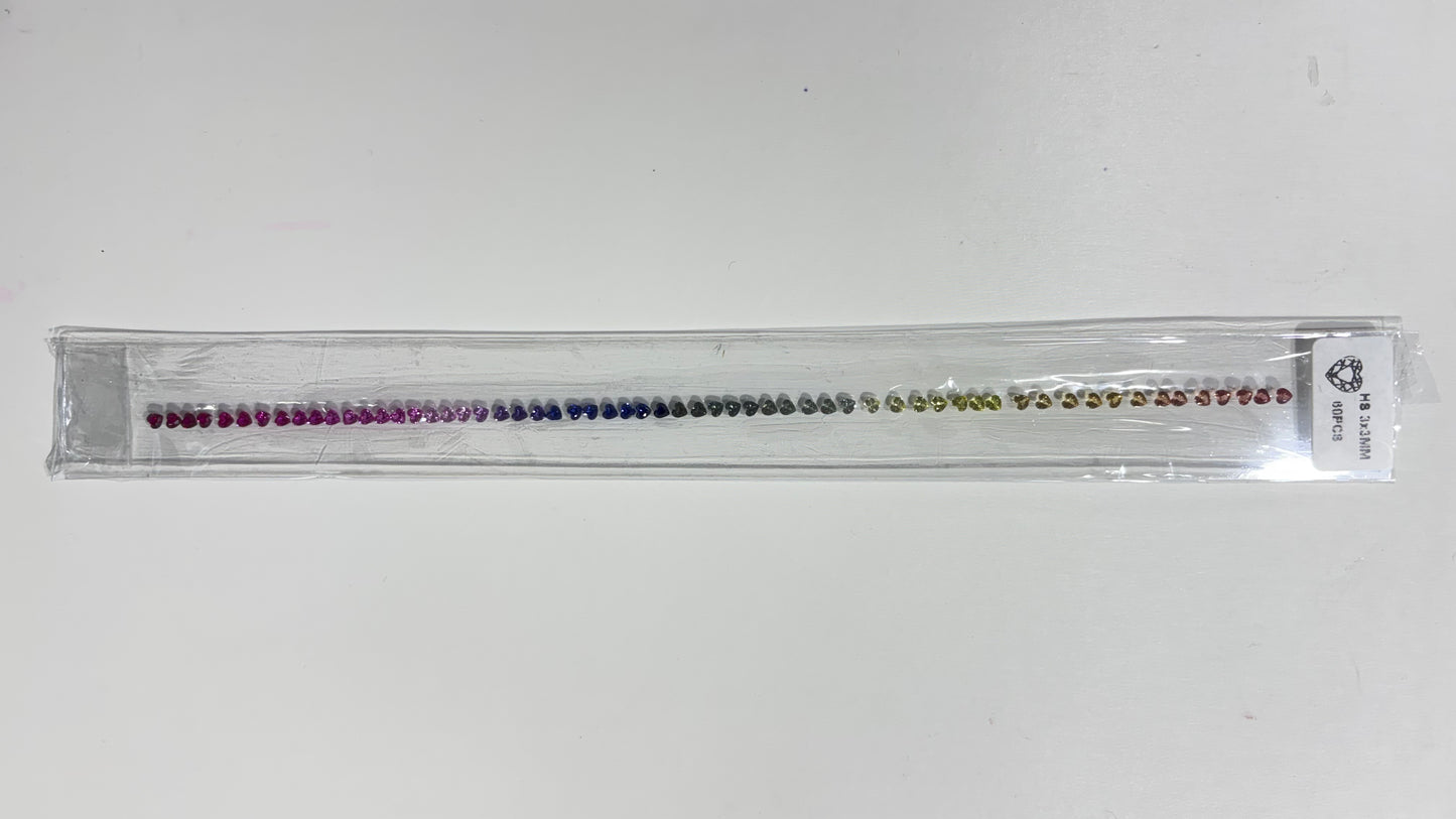 ZAFIRO RAINBOW LAB  CORAZON 3 X 3 MM