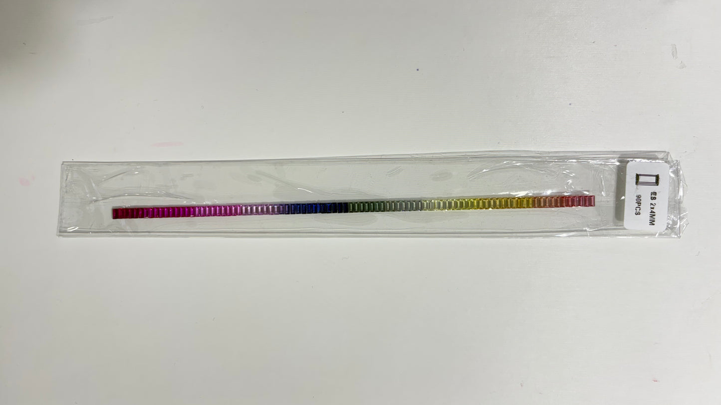 ZAFIRO RAINBOW LAB  BAGUETTE 2X3 , 2X4 MM