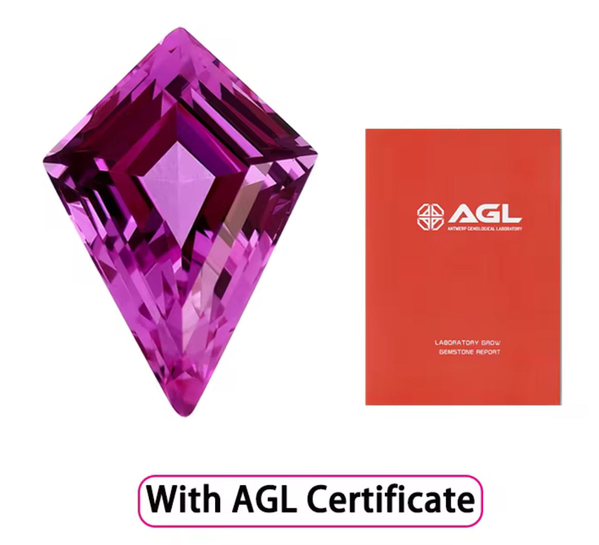 ZAFIRO LAB AGL PINK CORTE ROMBO  7 X 10 MM