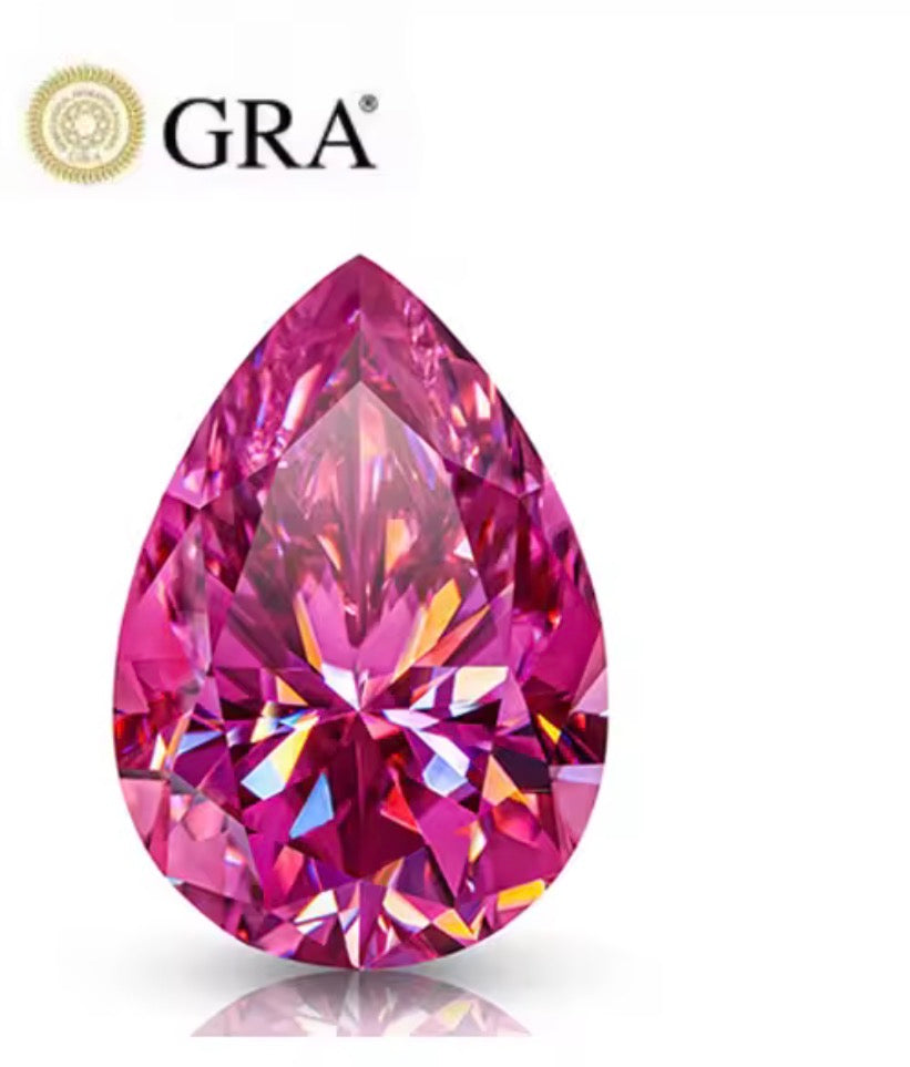 MOISSANITA ROSA PERA   DE 0.50 CTS A 5 CTS