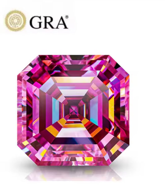 MOISSANITA ROSA ASSCHER   DE 0.50 CTS A 5 CTS