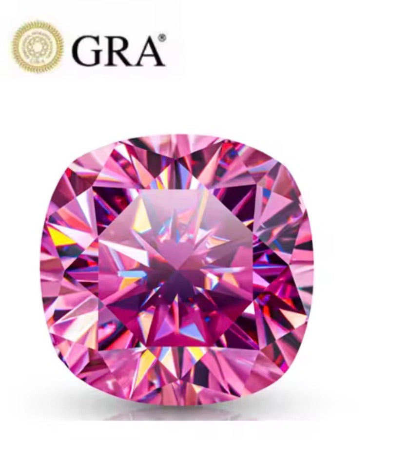 MOISSANITA ROSA CUSHION  DE 0.50 CTS A 5 CTS
