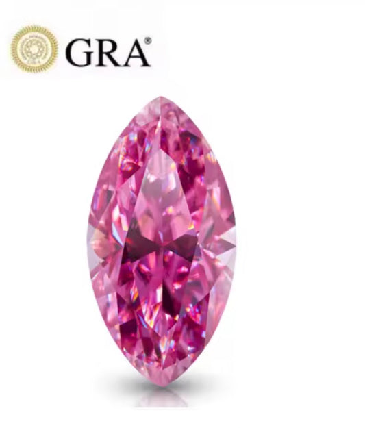 MOISSANITA  ROSA MARQUISSE DE 0.50 CTS A 5 CTS