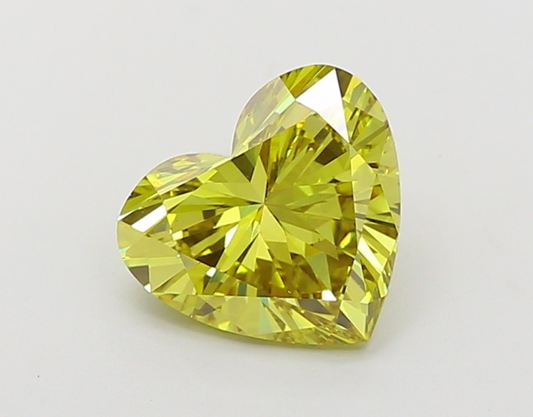 DIAMANTE IGI  HEART  FANCY VIVID YELLOW 1.07 CTS VVS2