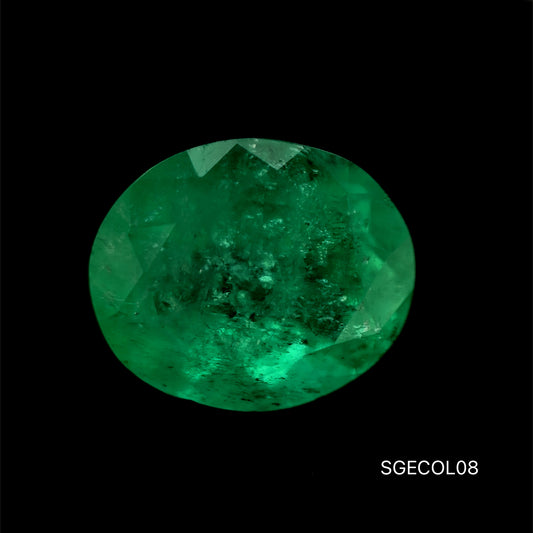 ESMERALDA NATURAL COLOMBIANA OVAL +AAA 5.855 CTS  12.6 X 10.7 X 7.8 MM