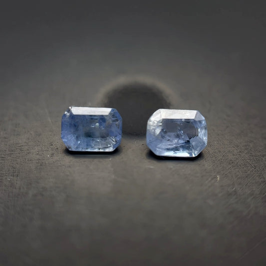 PAR ZAFIROS CORTE ESMERALDA 0.560 CTS 3.3 X 4.29 MM