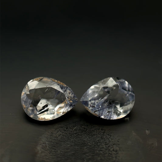 PAR DE DUMORTERITA NATURAL PERA  4.25 X 5.54 MM 0.680 CT