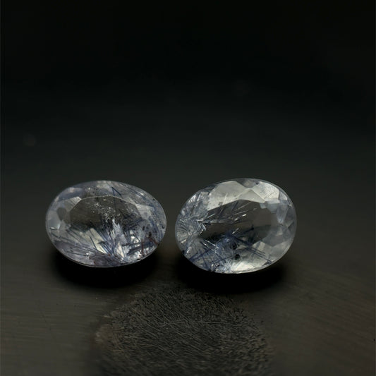 PAR DE DUMORTERITA NATURAL  PERA 4.57 X 9.95  MM 1.1  CTS