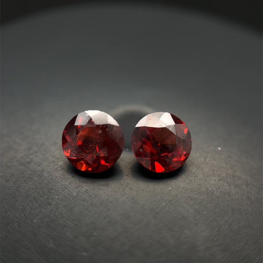 PAR DE TURMALINA RUBILITA CORTE REDONDA 2.425 CTS 6.9 MM