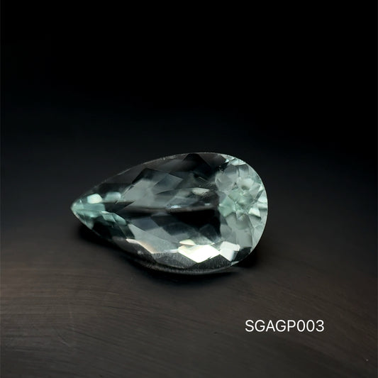 AGUA MARINA CORTE PERA 8.75 X 14.63 MM/ 4.095 CT