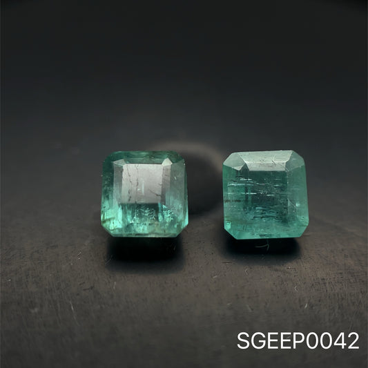 PAR DE ESMERALDA CORTE OCTAGONAL 1.29 CT