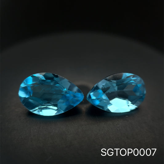 PAR DE TOPACIO SUIZO CORTE PERA 12 X 8 MM 7.92 CTS