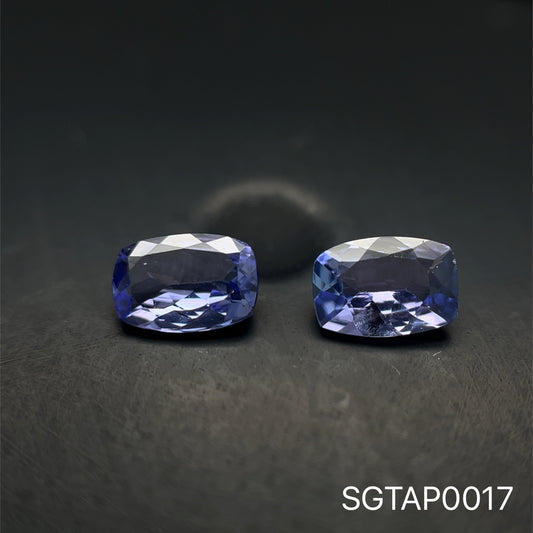 PAR DE TANZANITA CORTE CUSHION ALARGADO 6 X 4 MM 1.04 CT