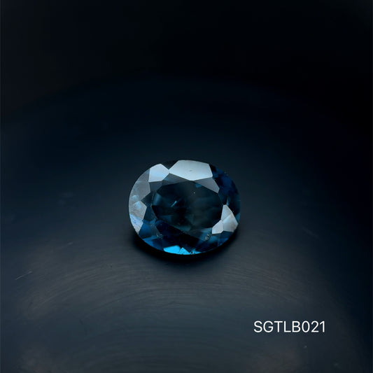 TOPACIO BLUE LONDON CORTE OVAL 5.27 CT / 10.1  X 11.9  MM