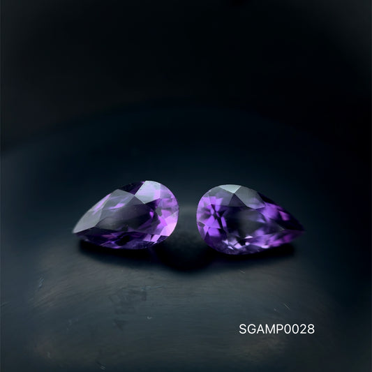 PAR DE AMATISTA PERA 6.33  CT