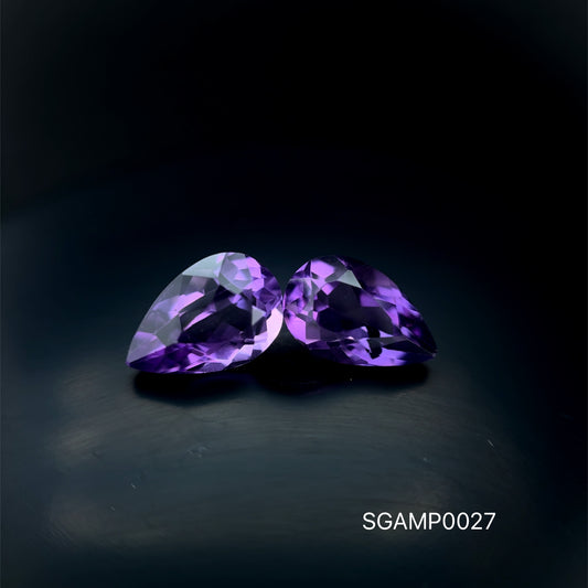 PAR DE AMATISTA PERA 6.41 CT